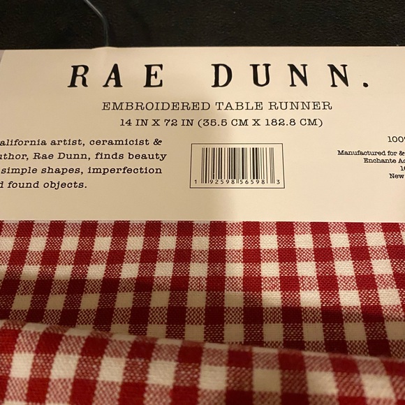 New Rae Dunn Valentines Table Runner Be Mine 14"x72" ginham Red checked bundle! - Picture 3 of 3